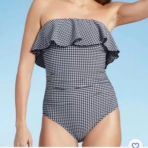 Kona Sol Women's Detachable StrapsHigh Coverage One Piece Swimsuit Navy NWT